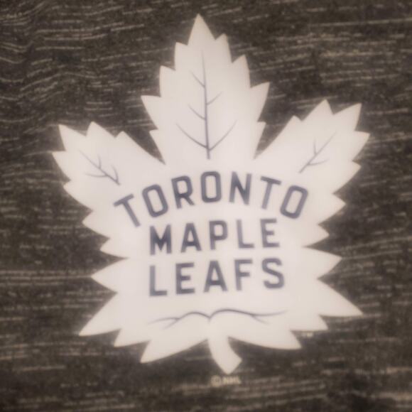 Toronto Maple Leafs Size M Fanatics Charcoal Space-Dye Pullover Hoodie NHL FLAW - Picture 3 of 7